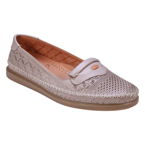 Cools 21 Ginger Grey 40 Perforated Memory Foam Leather Flats : Target