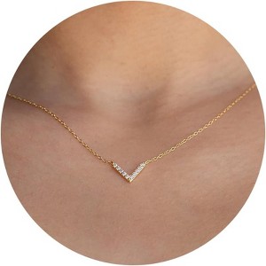 Gold Symbol Necklace for Women, 14K Gold Plated Infinity Star Evil Eye & Cross - 1 of 4