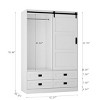 Tall Armoire Closet With Hanging Rod Barn Door, Clothing Storage With 4 Drawers, Modern Armoire-Cuddlewood - 4 of 4