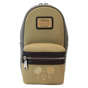 Loungefly Disney Mickey & Friends Canvas Drink Holder Crossbody Bag - 1 of 4