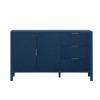 ACEPANO 55.1 in. W Modern Wavy-Patterned Large Capacity Sideboard with 3 Drawers & Hooks for Living Room-Navy Blue - 3 of 4