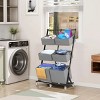 SEVOBAL Rolling Laundry Hamper Sorter Freestanding Laundry Hamper with 6 Adjustable Storage Baskets for Bedroom Laundry, Gray, 22.62"*14.82"*5.07" - 2 of 4