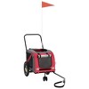 vidaXL Pet Bike Trailer Red and Black Oxford Fabric and Iron 48" x 20.5" x 20.9" - 3 of 4