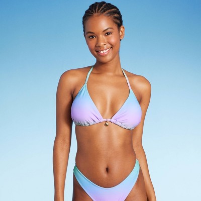 Women's Triangle Bikini Top With Shell Charm - Wild Fable™ : Target