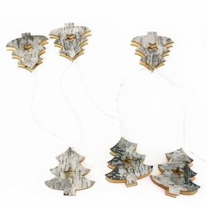 Perfect Holiday 10 LED Battery Operated String Light with Wooden Christmas Tree - Warm White - 1 of 4