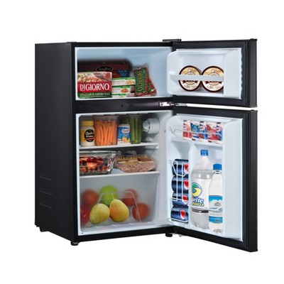 Whirlpool Brandclub Whirlpool 3.1 Cu. Ft. Mini Refrigerator Black WH31BKE Dorm Fridge Freezer Combo Energy Star Reversible Door