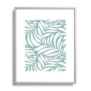Heather Dutton Flowing Leaves Seafoam Metal Framed Art Print - Deny Desings - 1 of 3