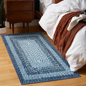 Area Rug Braided Printed Rugs for Living Room Bedroom Farmhouse Bordered Rug - 1 of 4