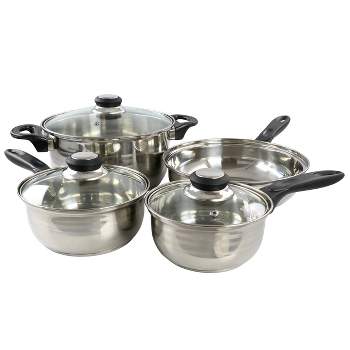 Gibson Home Lybra 7 Piece Two Tone Polished Stainless Steel Cookware Set