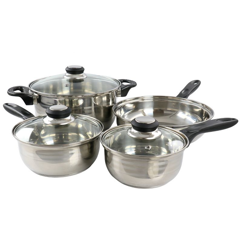 Gibson Home Lybra 7 Piece Two Tone Polished Stainless Steel Cookware Set, 1 of 7