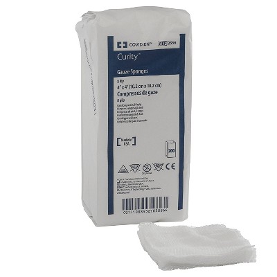 Covidien 2556 Curity Gauze Sponges 4 in. x 4 in. 8-Ply Non-Sterile (200/PK) (Pack of 2)