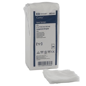 Covidien 2556 Curity Gauze Sponges 4 in. x 4 in. 8-Ply Non-Sterile (200/PK) (Pack of 2) - 1 of 3