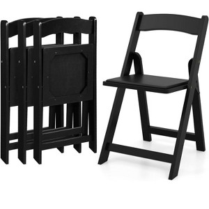 ADILE Wooden Dining Chairs Set of 4, Padded Foldable Chairs w/Backrest, Black - 1 of 3