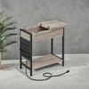 Side Tables with Storage Bedroom Small End Table with Charging Station Side Table with Drawer for Living Room - 3 of 4