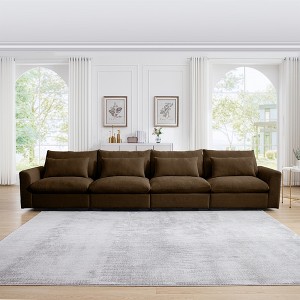 Oversized 157.5" Corduroy Cloud Modular 4-seater Sectional Sofa with Big Deep Seat, 4-Piece Free combination Sofa - 1 of 4