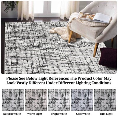 COZONY Abstract Area Rug, Machine Washable Low Pile Carpet with Non-Slip Backing for Living Room, Bedroom, Office