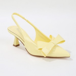 Berness Women's Calliope 2 Patent Slingback Kitten Heels with Bow Detail - 1 of 4