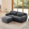 Racxily L-shaped Boneless Sofa, Soft Fluffy Plush Fabric, With Chaise 32D High Density Sponge, Ergonomic Design, Anti-Slip Design, With Pillows, Grey - 2 of 4