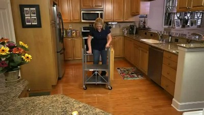 Black Foldable Kitchen Island Cart with Wood Top