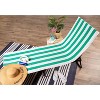 Design Imports Bright Aqua Stripe Lounge Chair Beach Towel With Top Fitted Pocket 26X82 - 3 of 4