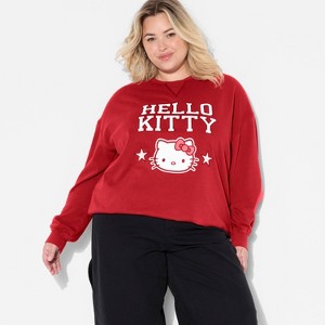 Women's Hello Kitty Oversized Graphic Sweatshirt - Red - 1 of 3