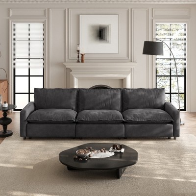 WJSHome 116''Oversized Cloud Couch Modular Sectional Reclining Couches for Living Room, 3 Seat with Power Recliner Sofa