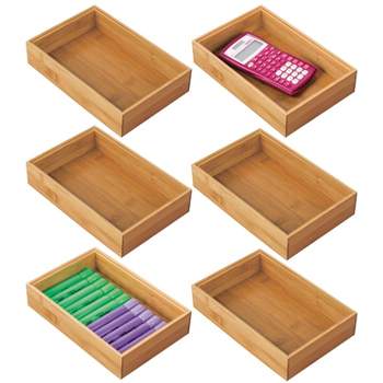 Bindertek Stacking Wood Desk Organizers, 4 Supply Drawer Kit, Cherry