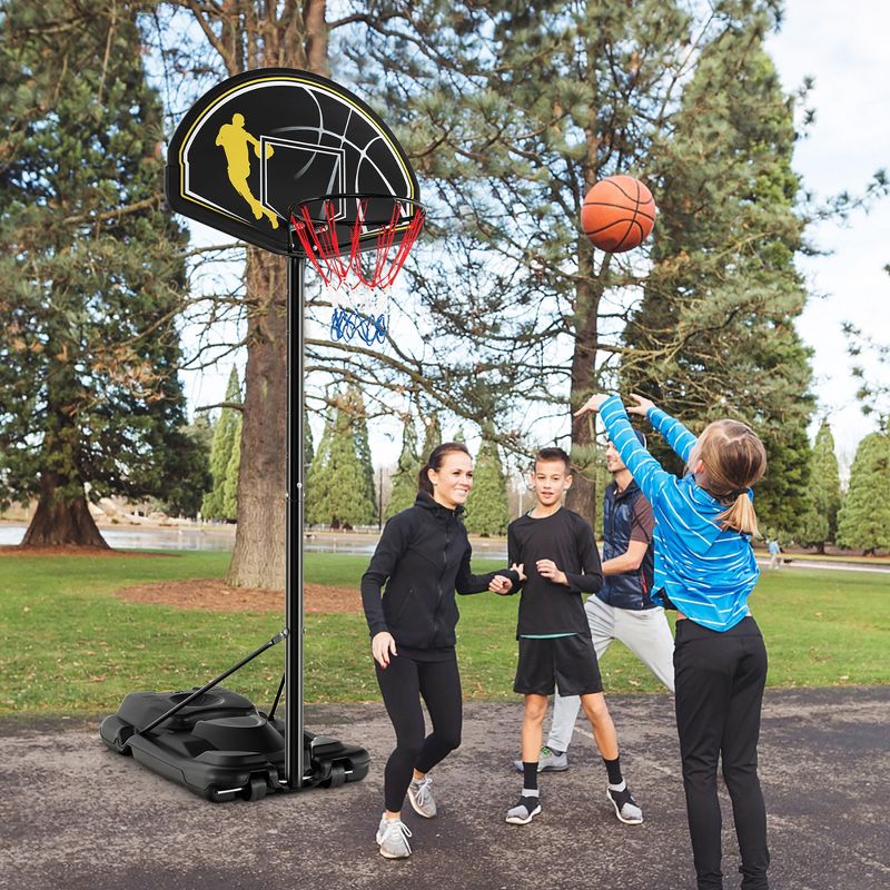 Costway 4.25-10FT Portable Adjustable Basketball Goal Hoop System with 2 Nets Fillable Base, 2 of 11