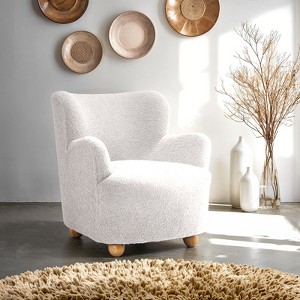 GDFStudio Suncook Modern Upholstered Accent Chair with Curved Back and Ball Feet - 1 of 4