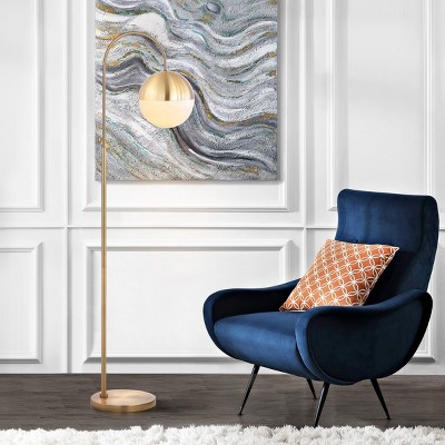 Arc 55.5" White and Gold Globe Floor Lamp