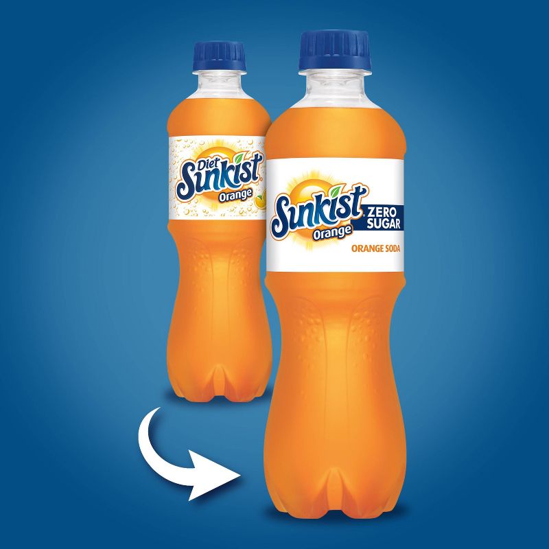 Sunkist Zero Sugar Orange Soda Bottles - 6pk/16.9 fl oz, 3 of 10