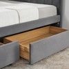 Vynxaria Full Size Upholstered Tufted Bed Frame with Two Drawers, Sofa Bed Frame, Velvet, Grey(79.5''x58''x25'') - 2 of 4