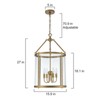 LLHZSY 4-Light Farmhouse Lantern Glass Chandelier Hanging Ceiling Pendant Light Fixture for Entryway/Hallway/House - Clear Glass - Gold - 3 of 4