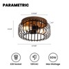 12 in. Black Caged Flush Mount Ceiling Light Vintage Close to Ceiling Light Fixture Rustic Small Ceiling Lamp for Hallway Entryway - 3 of 4