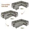 109.9" U-Shaped Sectional Sofa with Pull-Out Bed, Storage, Cup Holders & USB Ports, Versatile Sleeper Couch for Living Room - ModernLuxe - 3 of 4