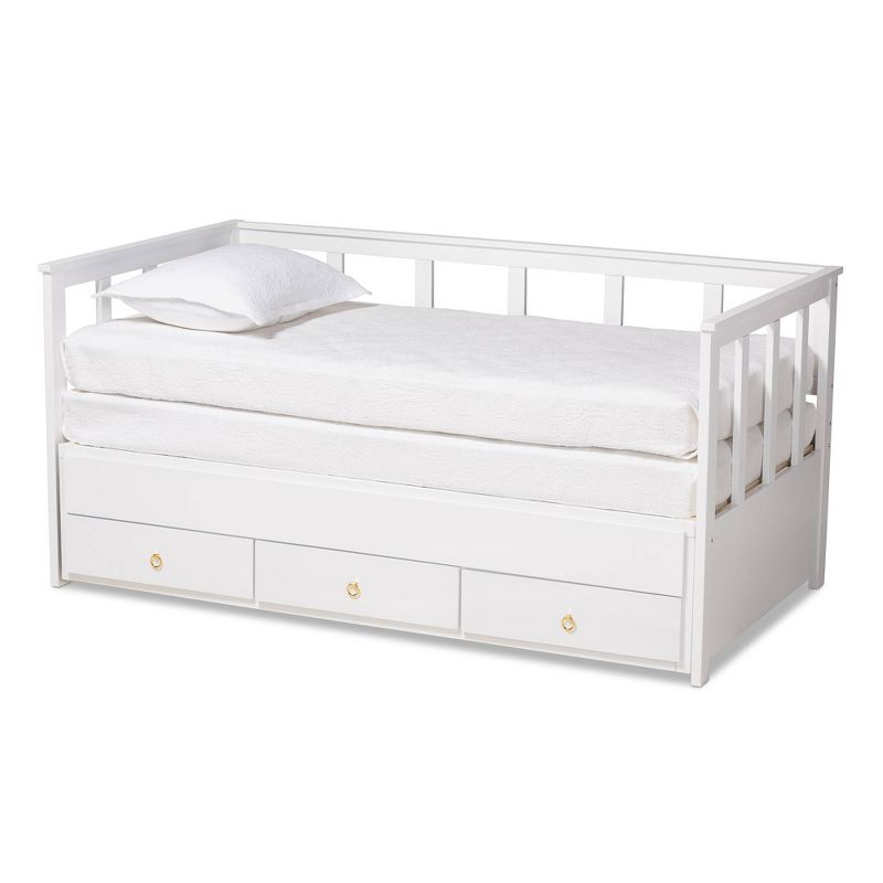 Twin to King Kendra Expandable Daybed with Storage Drawers White - Baxton Studio, 4 of 15