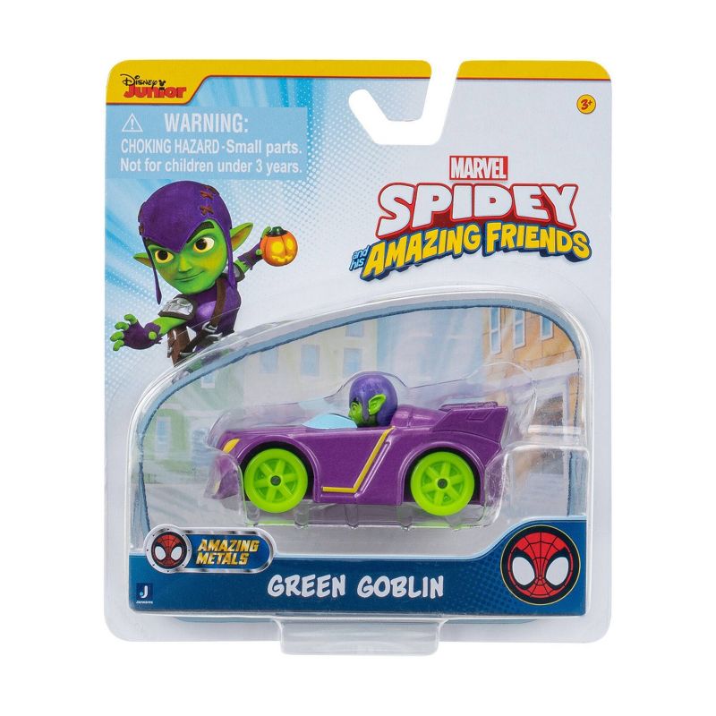 Spidey and His Amazing Friends Amazing Metals Diecast Vehicle - Green Goblin, 3 of 5