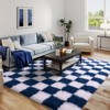 LOVEVOOK 5x7ft Checkered Area Rugs for Living Room, Bedroom, Soft Shaggy Blue and White Rugs Kids Room, Non-Slip Fuzzy Carpet Indoor - 3 of 4