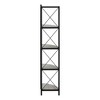 Monarch Specialties Bookshelf Bookcase Etagere Corner 4 Tier 60InchH Office Bedroom Metal Laminate Grey Black Contemporary Modern - 3 of 4
