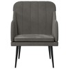 VidaXL Modern Upholstered Armchair - Dark Grey Velvet Accent Chair for Living Room or Bedroom - Gray - 3 of 4