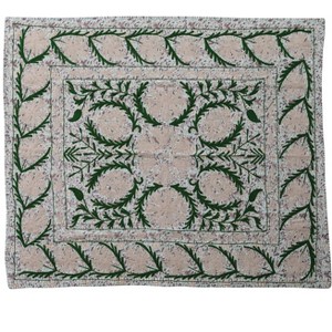 Storied Home Voile Printed Throw with Suzani Pattern and Hand-Embroidered Kantha Stitch, Multicolor - 1 of 2