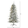 6.5ft. Flocked Fir Artificial Christmas Tree with Pine Cones and 300 Clear Warm LED Lights – Natural Woodland Appeal - 2 of 4