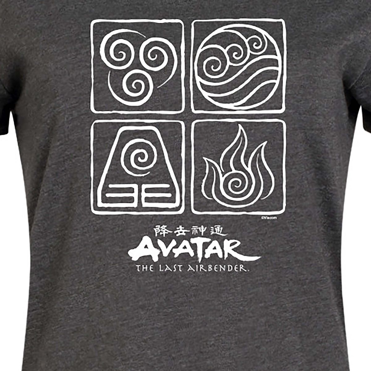 Women's - Avatar - The Last Airbender - Four Elements Inverse Graphic T-shirt Dress - thumbnail 8