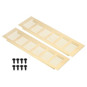 Unique Bargains Aluminum Rectangle with Mounting Screw Cabinet Air Vent Cover 2 Pcs - 1 of 4