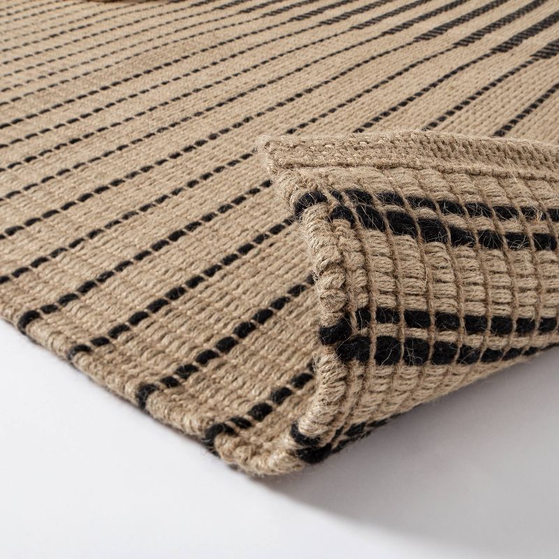 Reseda Hand Woven Striped Jute Cotton Area Rug Black - Threshold™ designed with Studio McGee, 4 of 7