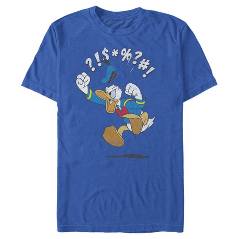 Men's Mickey & Friends Donald Duck Angry Jump T-shirt - Royal Blue - X Large  : Target