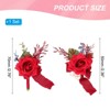Unique Bargains Rose Corsage and Boutonnieres Set For Party Wedding Flowers Pin 2.76 Inch 2 Pcs - 2 of 4