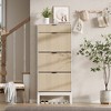Shoe Storage Cabinet with 3 Flip Drawers and 1 Drawer, Adjustable Shelves and Metal Legs, Space-Saving Narrow Rack Cabinet for Entryway - 3 of 4
