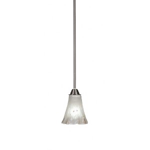 Toltec Lighting Paramount 1 - Light Pendant in  Brushed Nickel with 5.5" Fluted Frosted Crystal Shade - 1 of 1