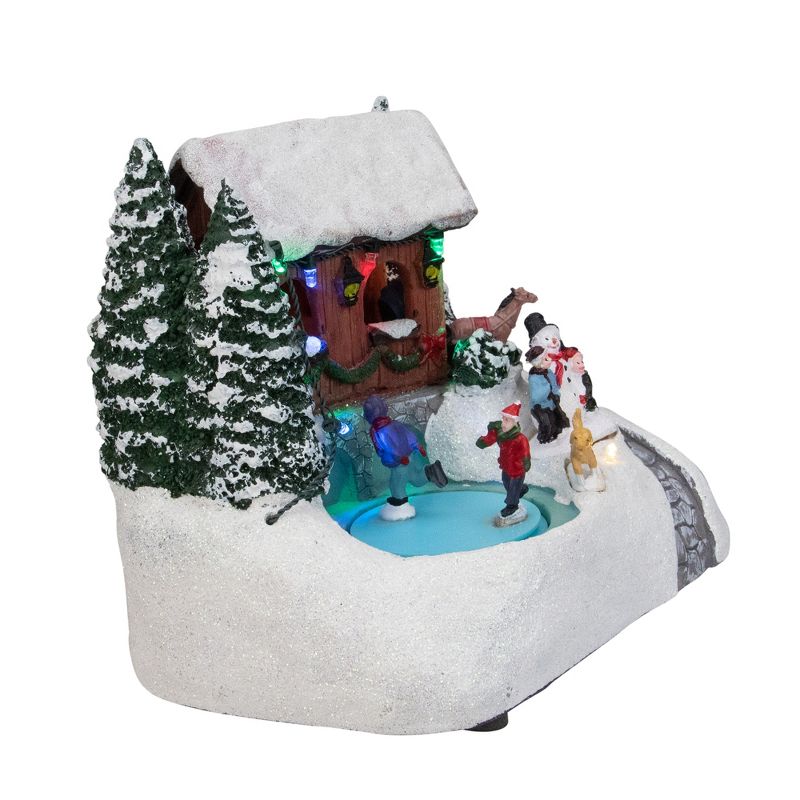Northlight 7.5" White Lighted LED Musical Christmas Ice Skating Village Tabletop Decor, 5 of 7